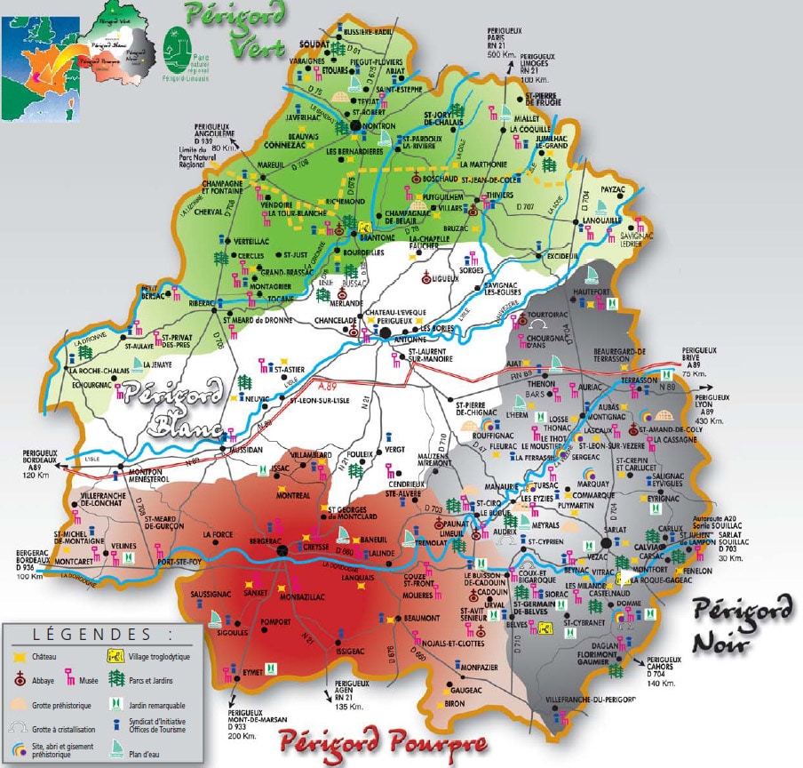 map of dordogne france